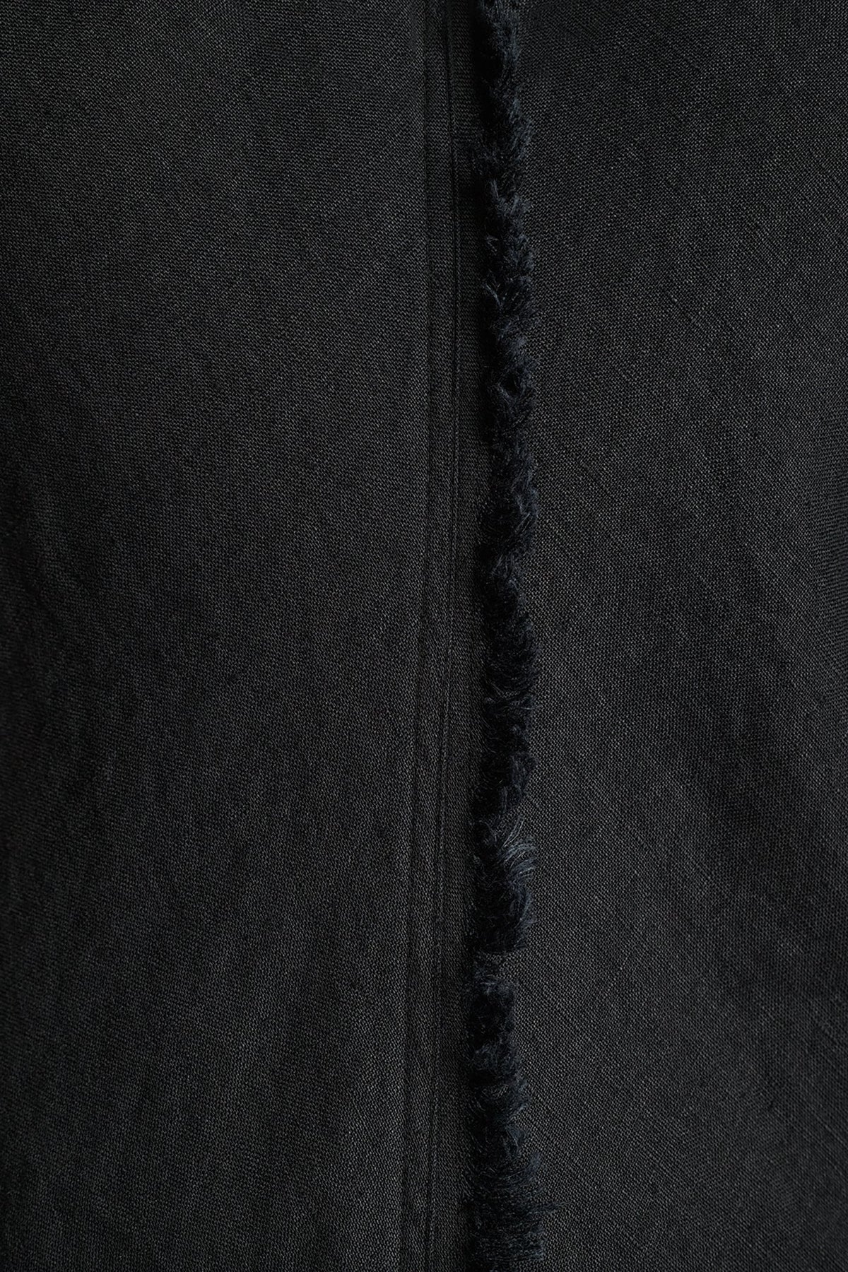 FRAYED LINEN MAXI DRESS