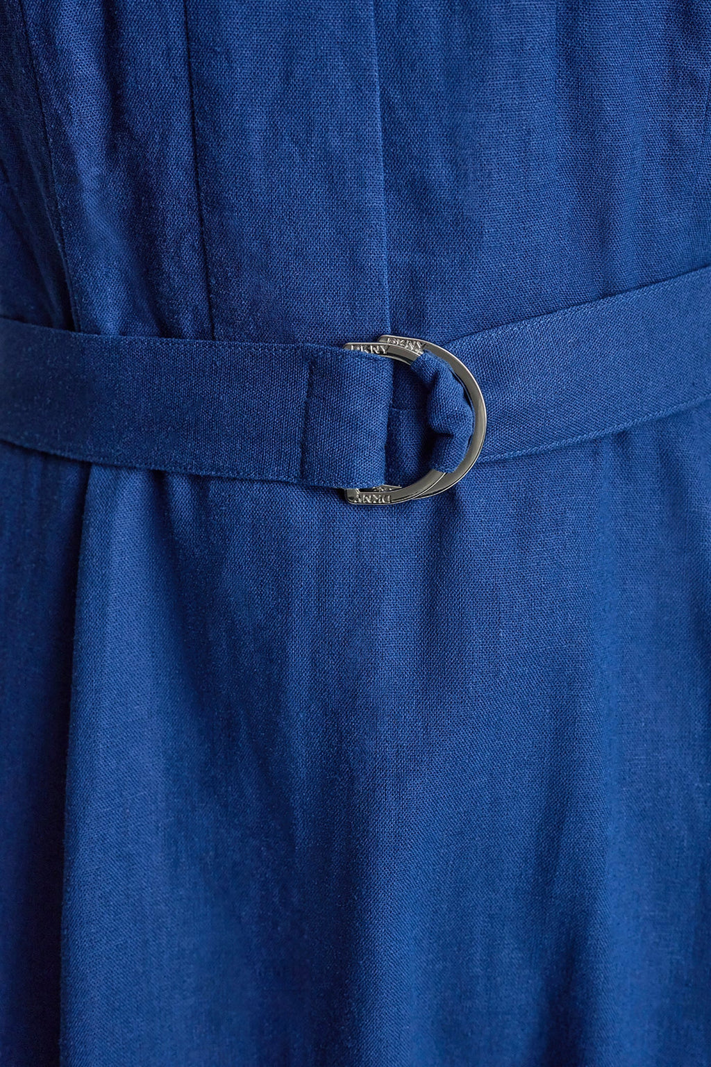 LINEN-BLEND SLEEVELESS MIDI DRESS