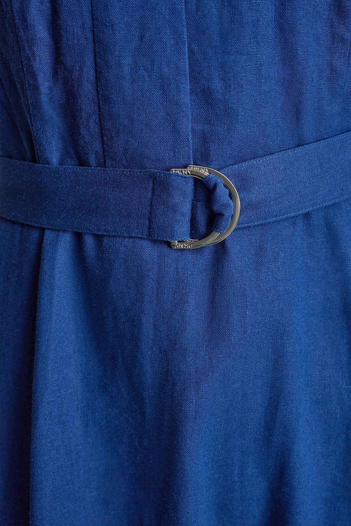 LINEN-BLEND SLEEVELESS MIDI DRESS