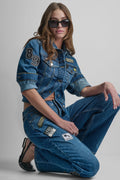 DENIM PINS AND PATCHES TRUCKER JACKET