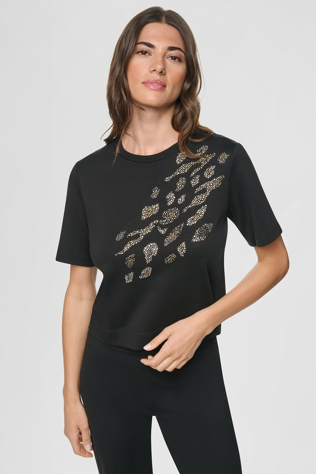 STUDDED LEOPARD TEE