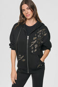 STUDDED ANIMAL PRINT HOODIE
