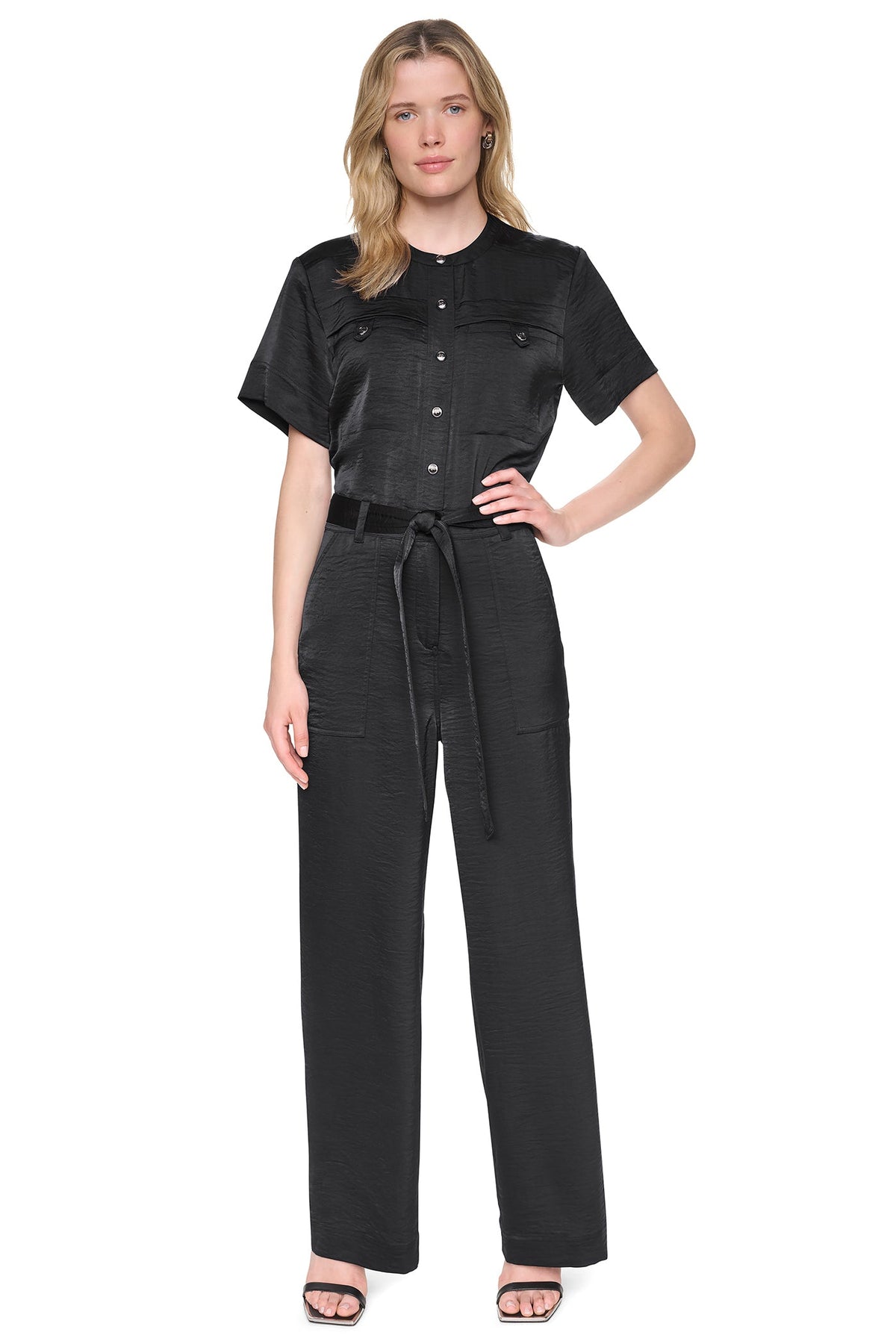 BUTTON FRONT UTILITY JUMPSUIT