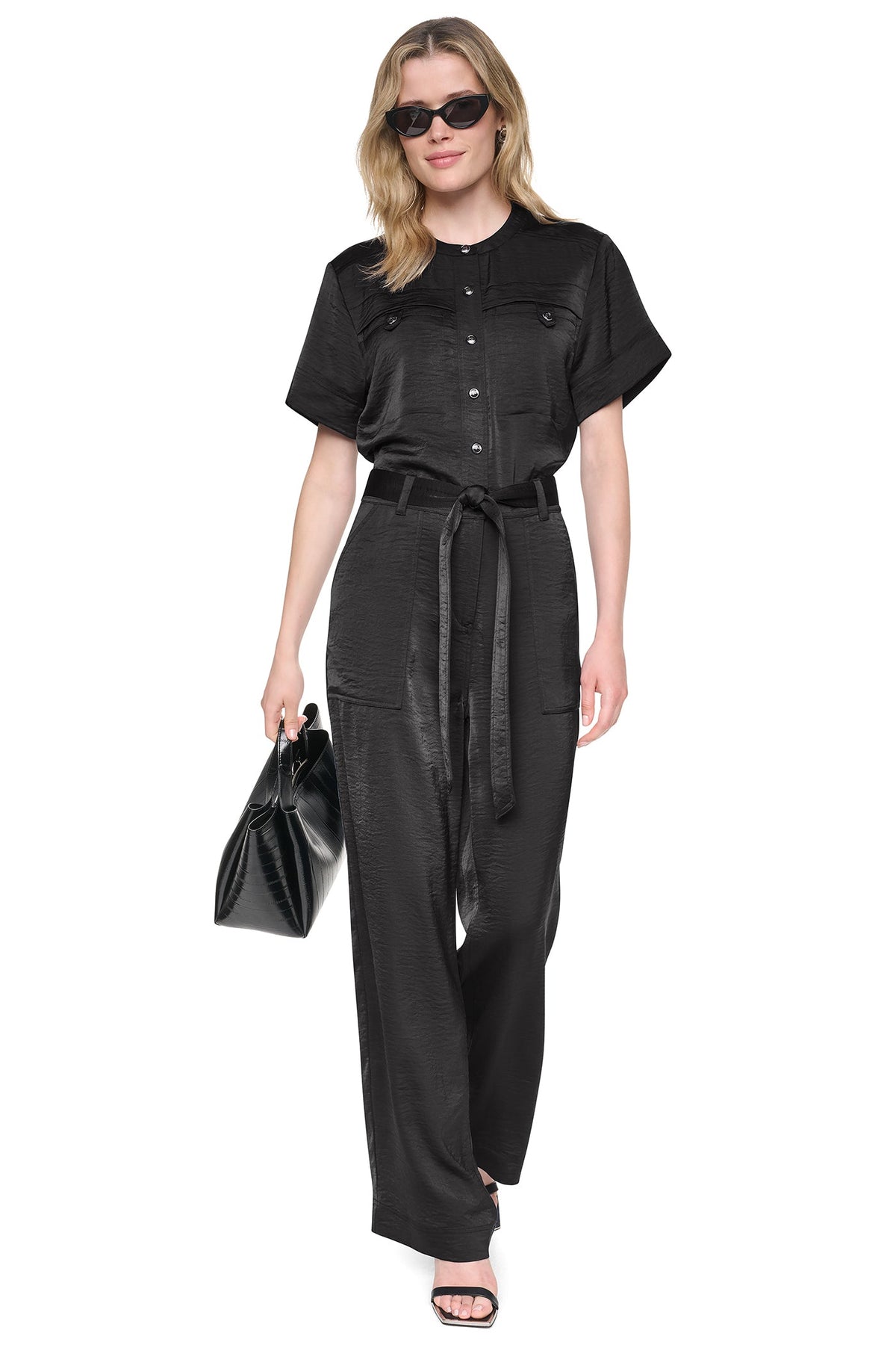 BUTTON FRONT UTILITY JUMPSUIT