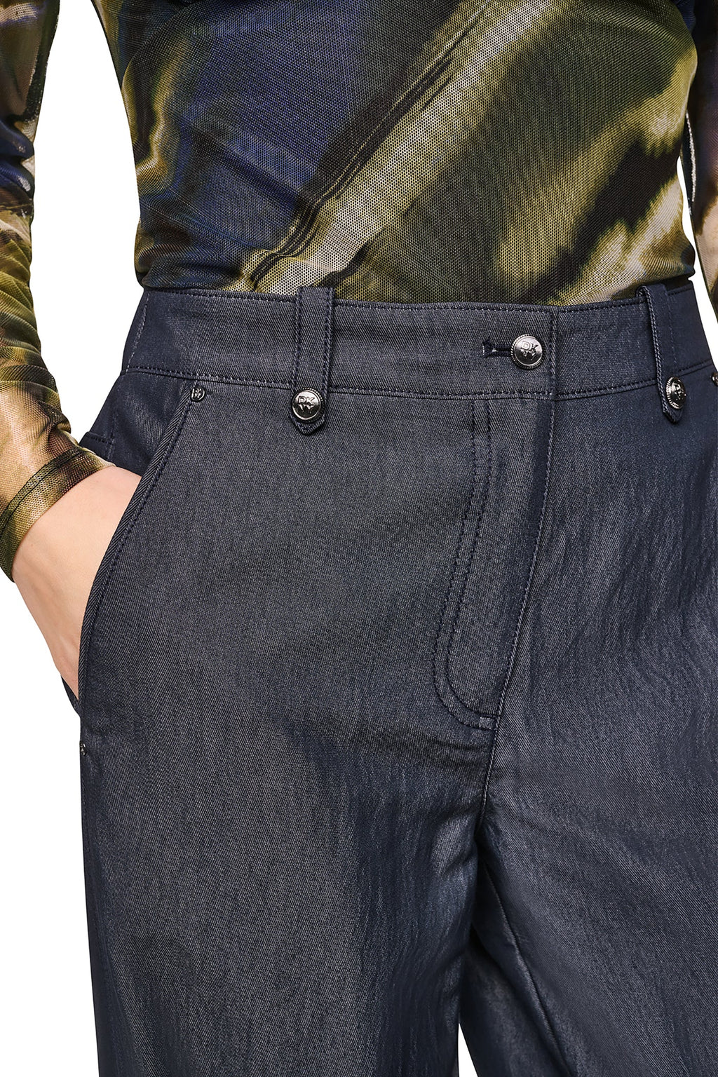 MID-RISE WASHED INDIGO WIDE LEG PANT