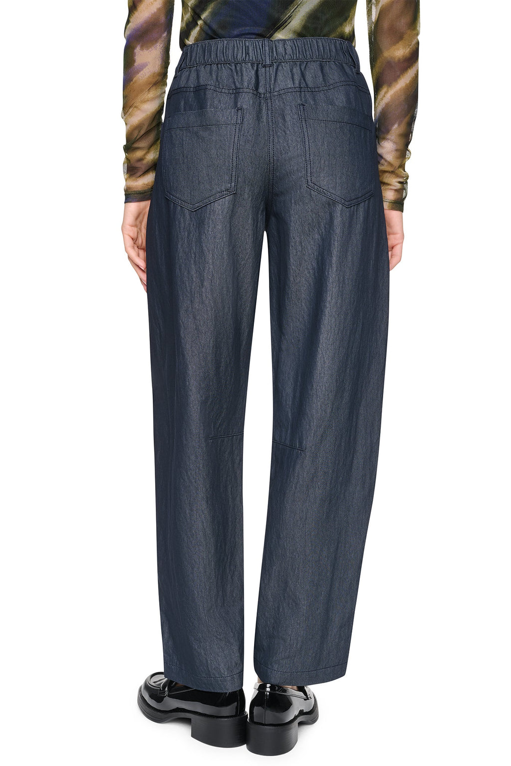 MID-RISE WASHED INDIGO WIDE LEG PANT