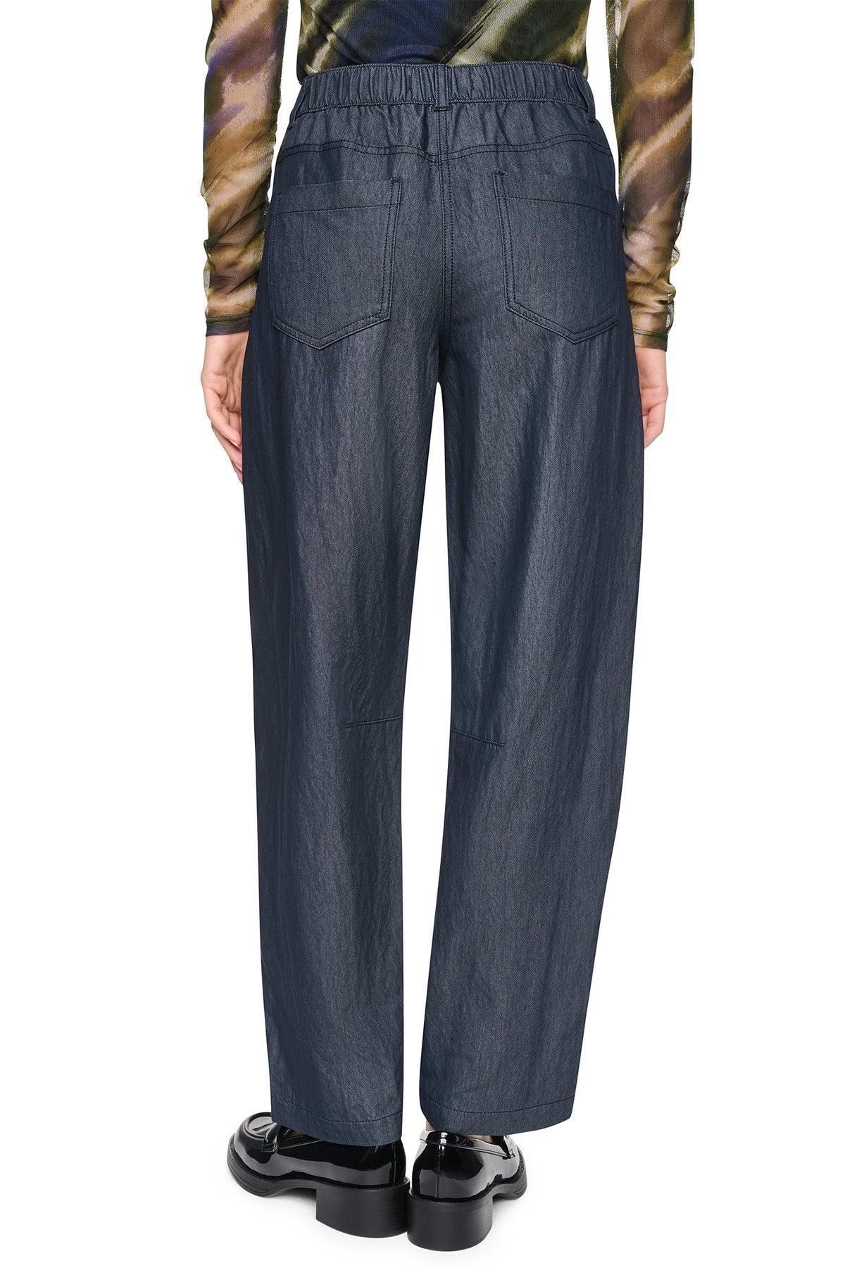 MID-RISE WASHED INDIGO WIDE LEG PANT