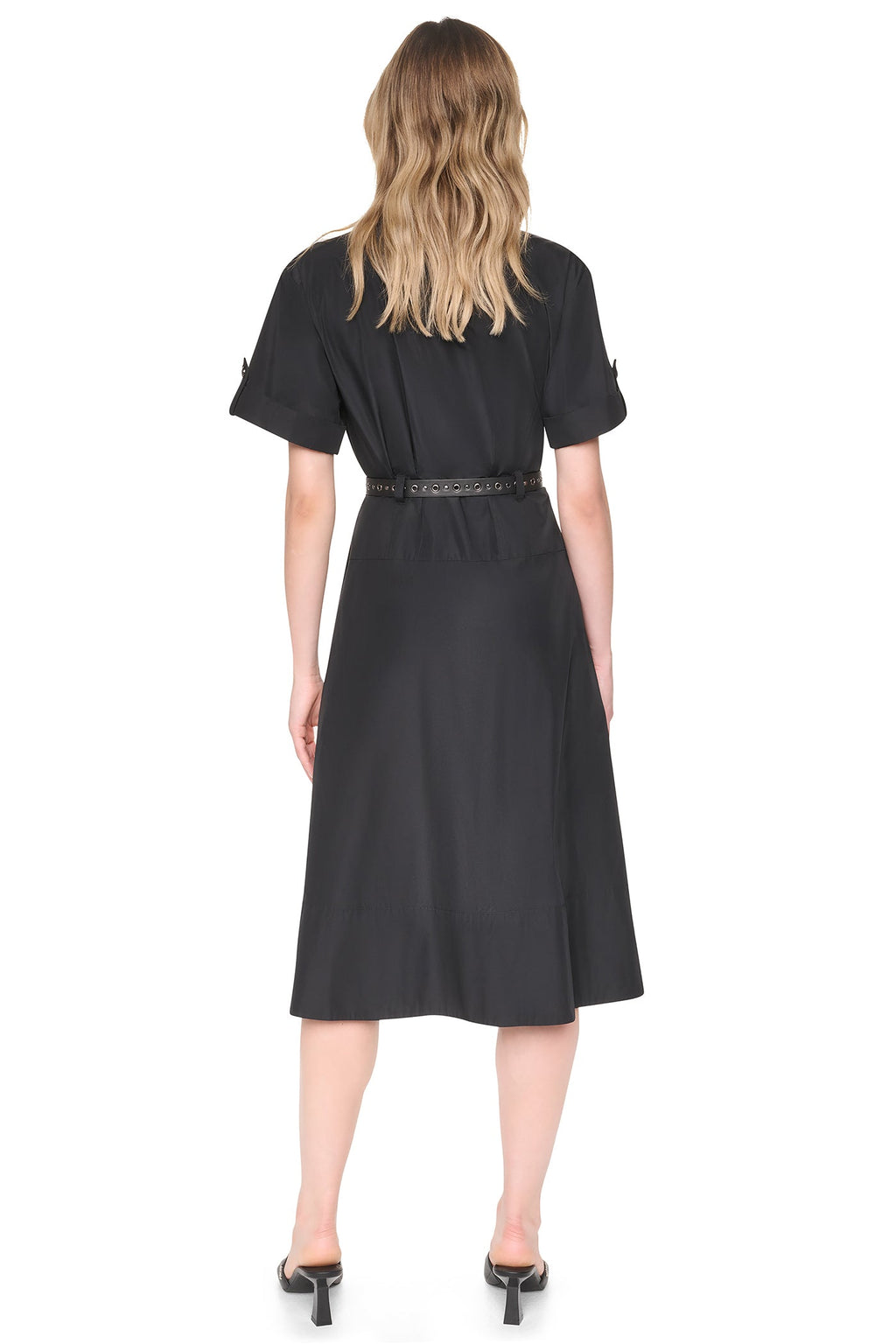 MEMORY TAFFETA ZIP FRONT DRESS