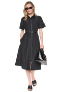 MEMORY TAFFETA ZIP FRONT DRESS