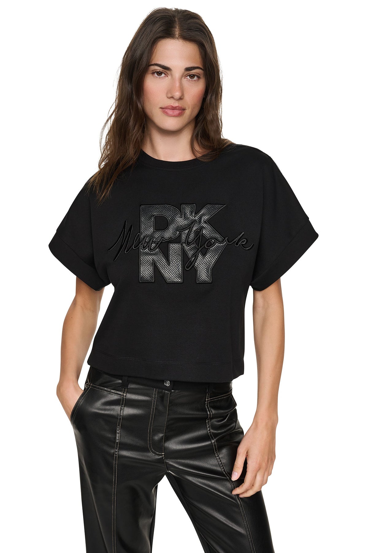 ZIP SHOULDER LOGO TEE