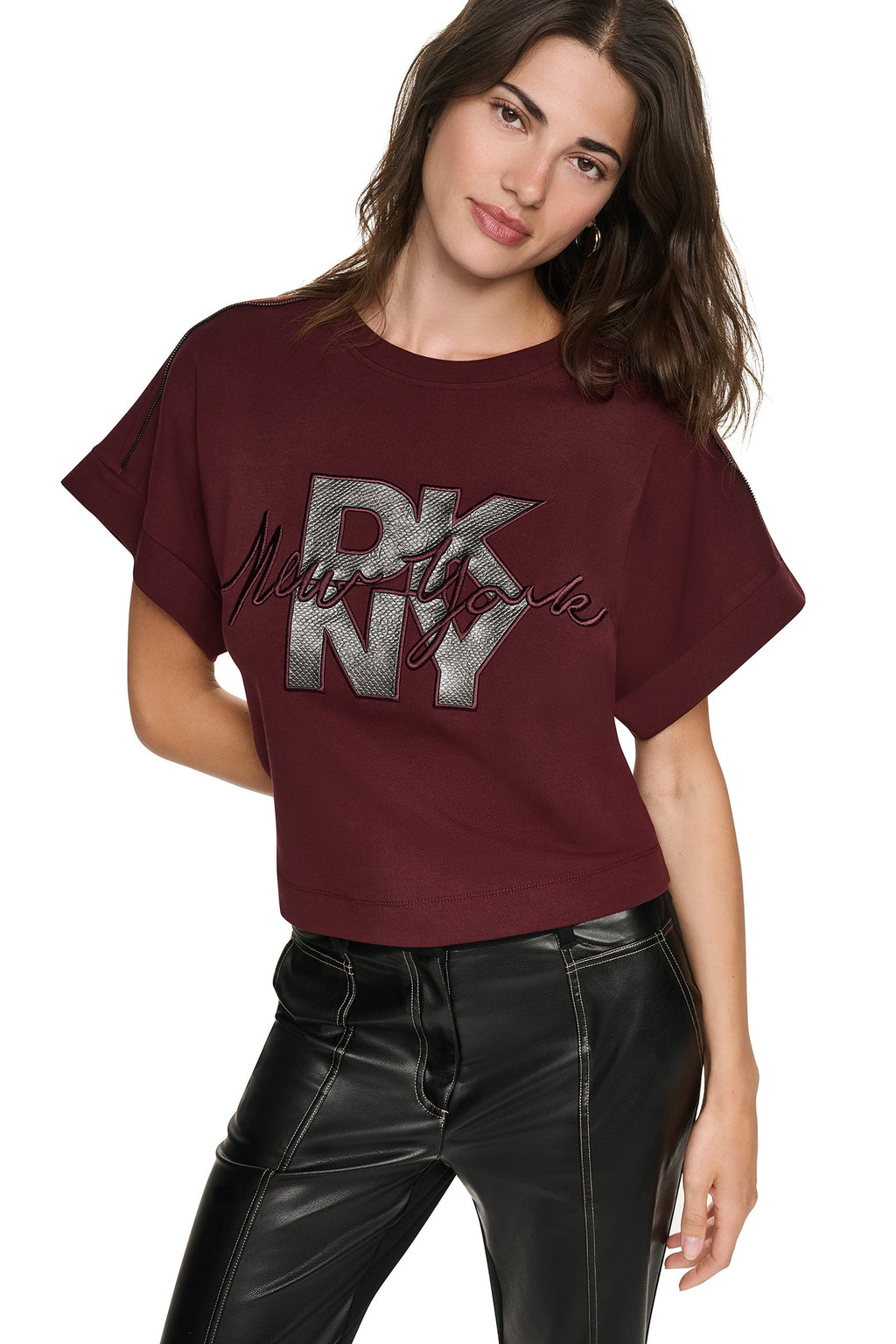 ZIP SHOULDER LOGO TEE