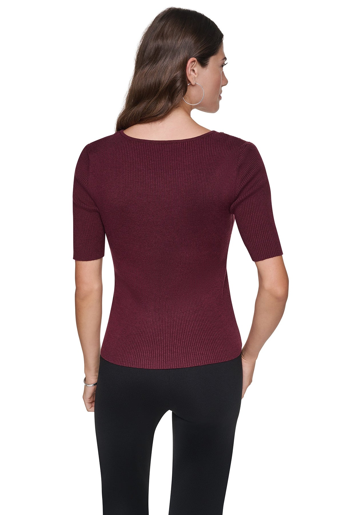 ASYMMETRIC NECK STUDDED SWEATER