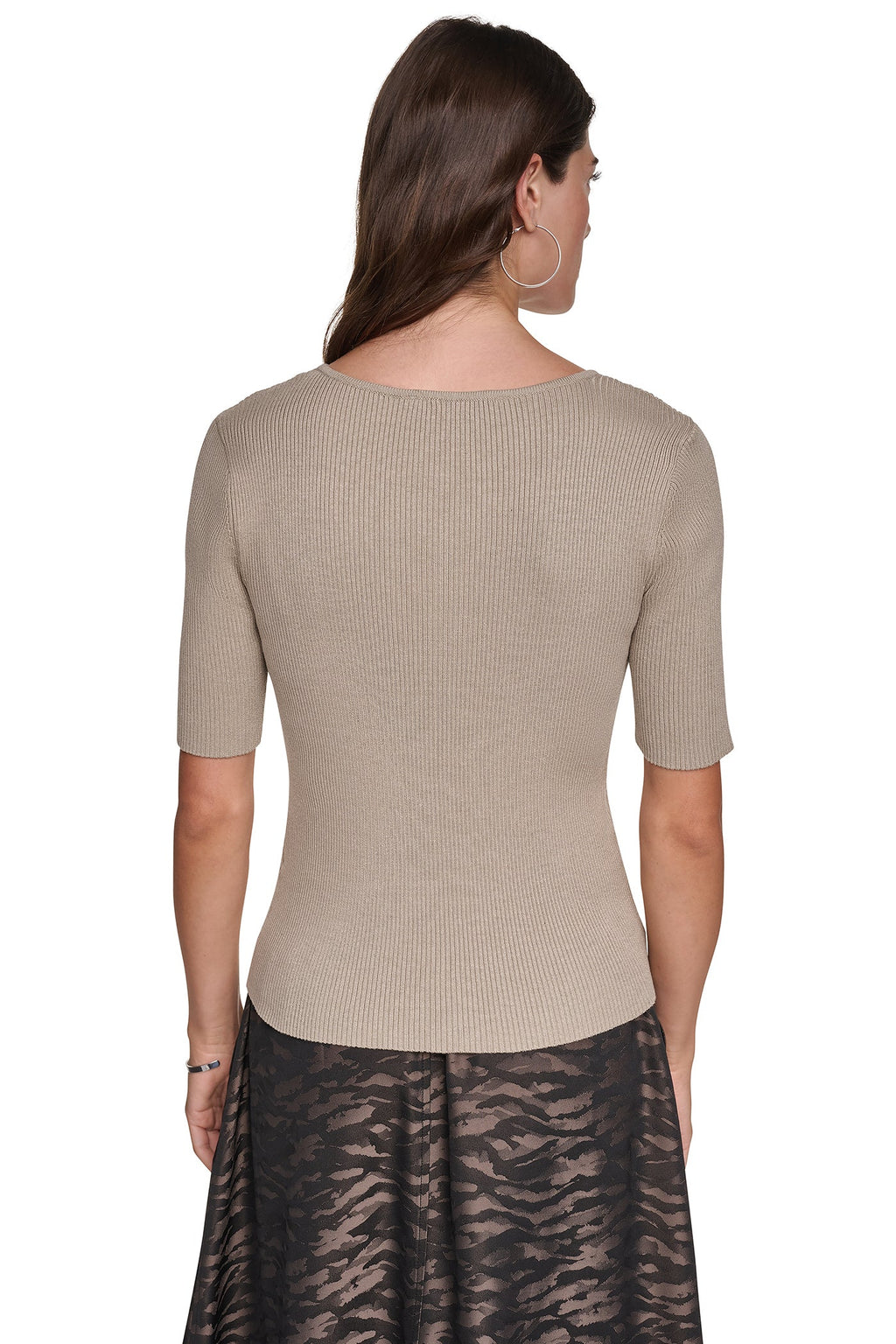 ASYMMETRIC NECK STUDDED SWEATER