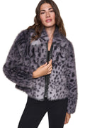 FAUX FUR ANIMAL PRINT JACKET