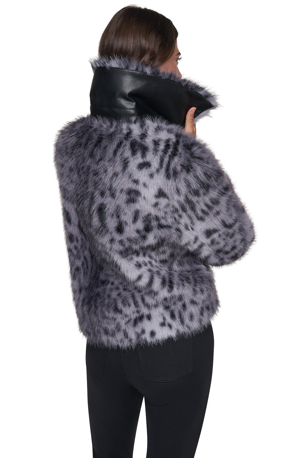 FAUX FUR ANIMAL PRINT JACKET