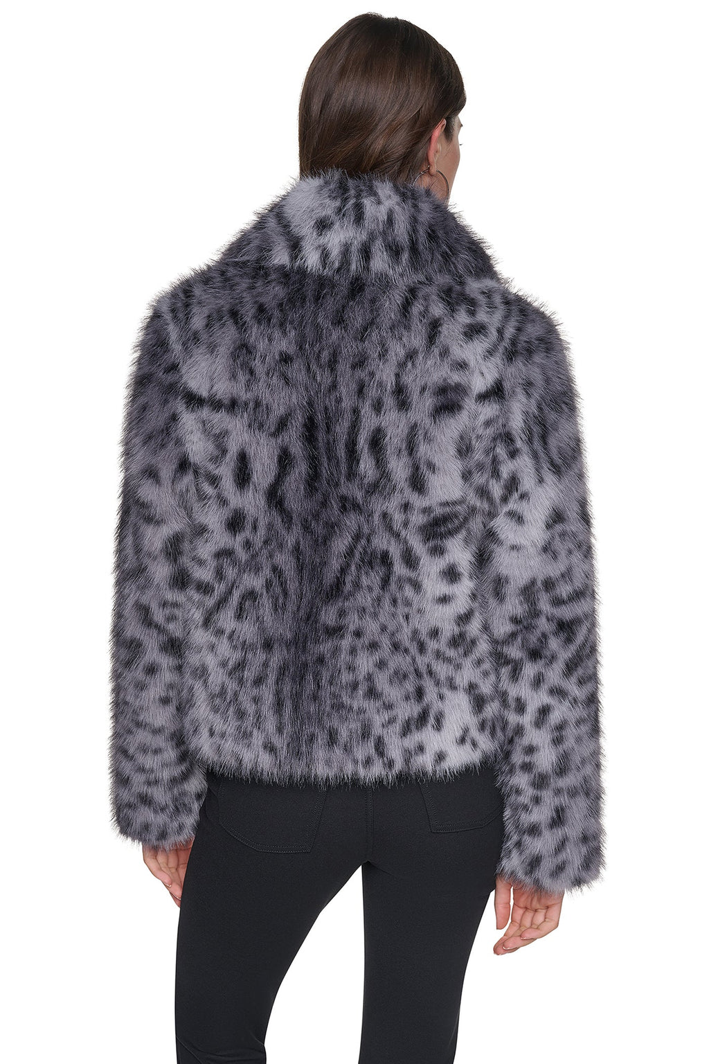 FAUX FUR ANIMAL PRINT JACKET