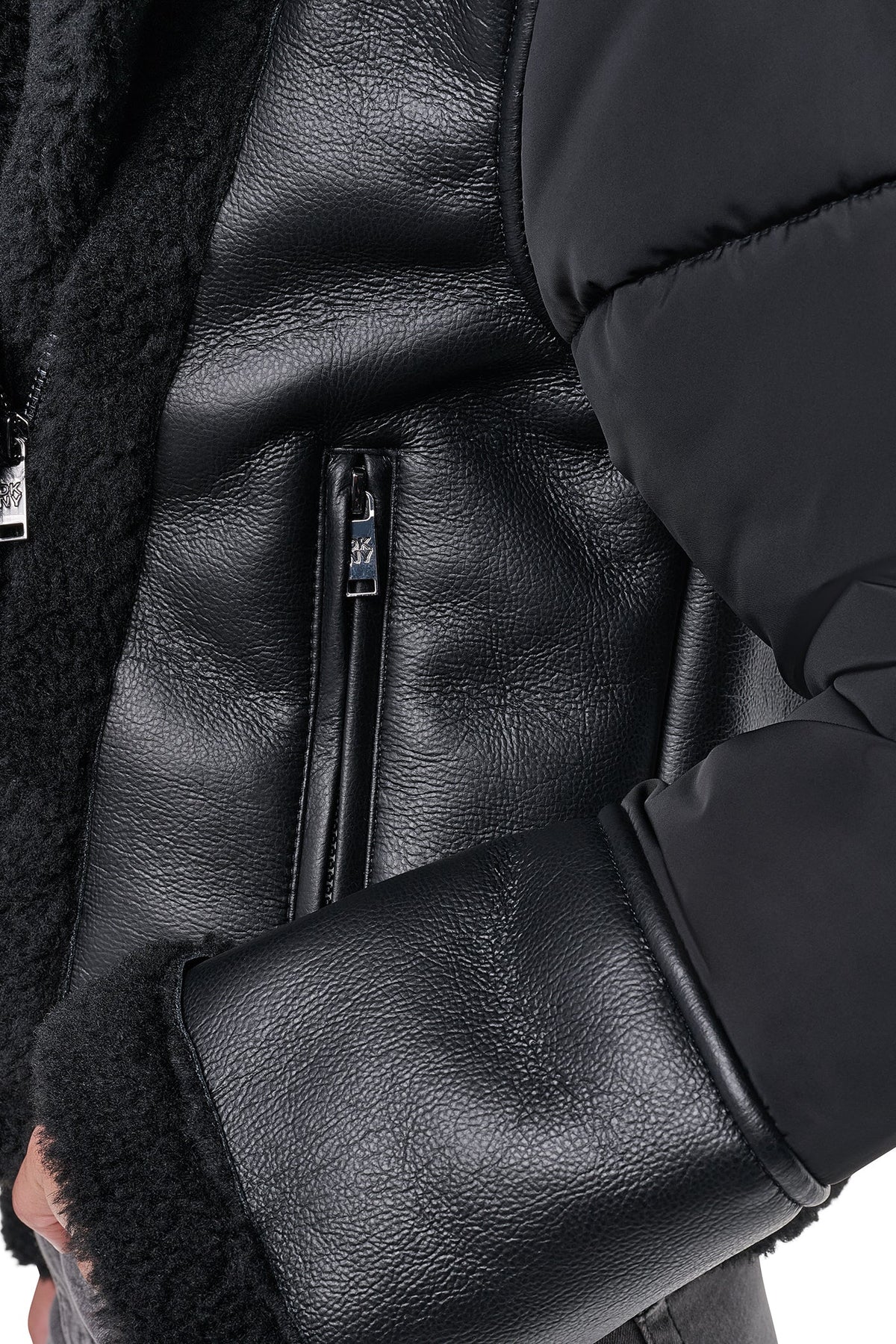 PUFF SLEEVE FAUX SHEARLING JACKET