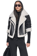 PUFF SLEEVE FAUX SHEARLING JACKET