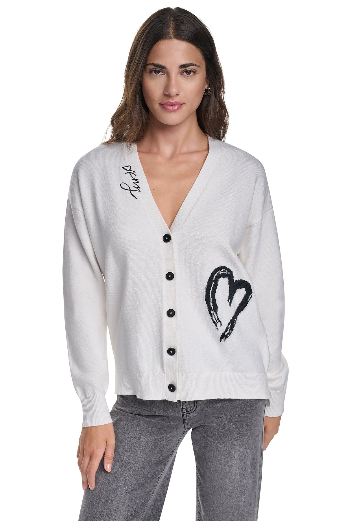 BRUSHSTROKE HEART CARDIGAN