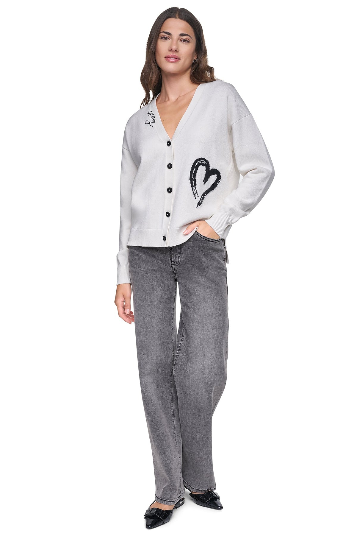 BRUSHSTROKE HEART CARDIGAN
