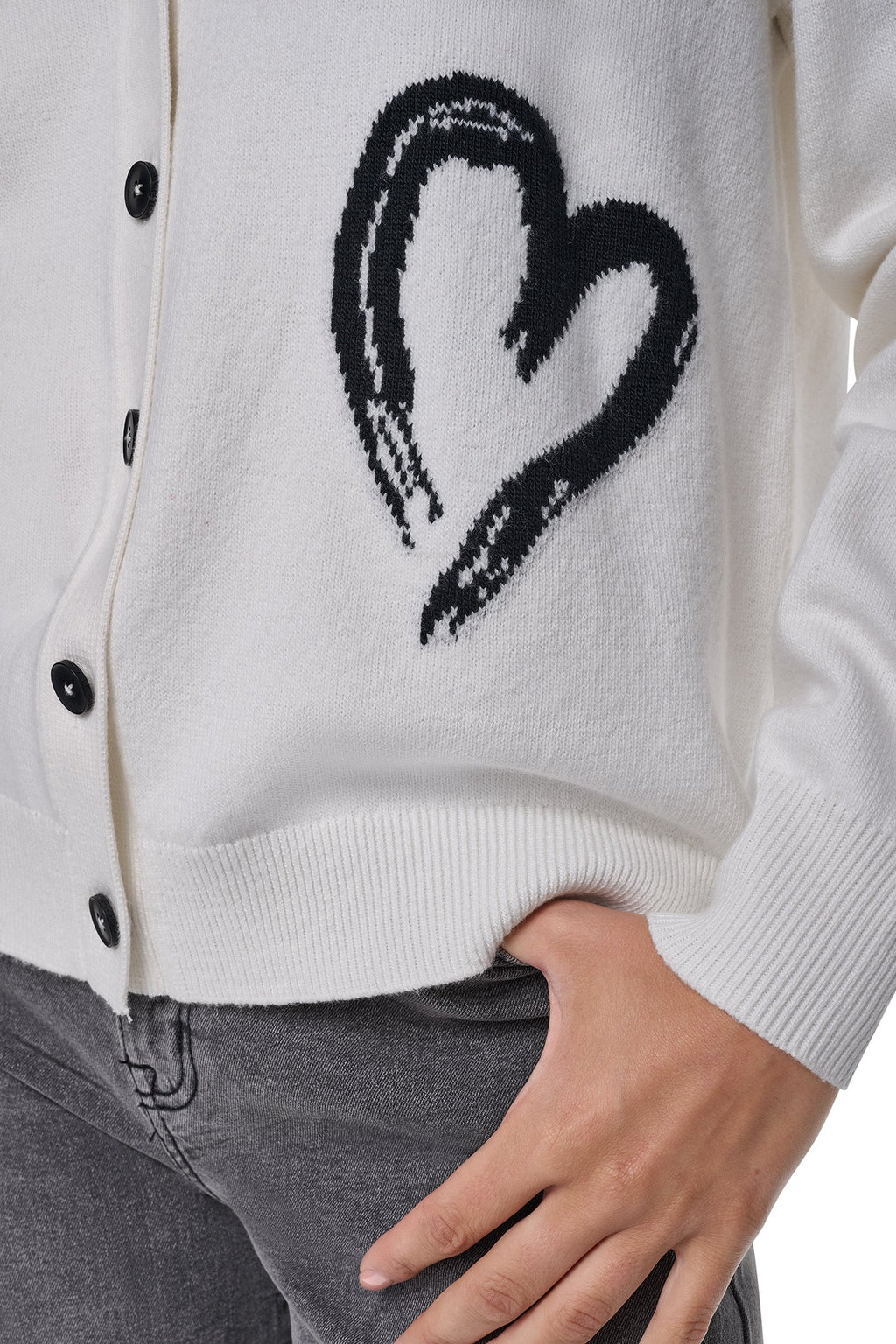 BRUSHSTROKE HEART CARDIGAN