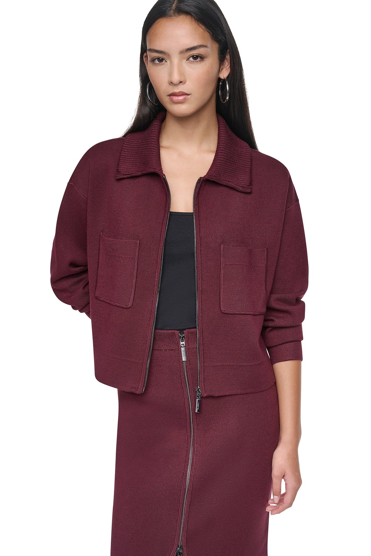 ZIP-FRONT SWEATER JACKET