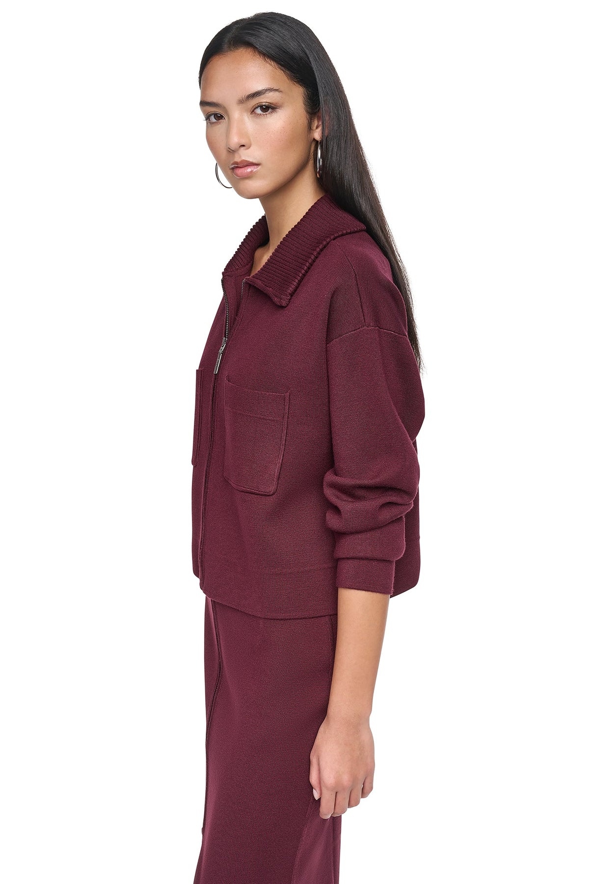 ZIP-FRONT SWEATER JACKET