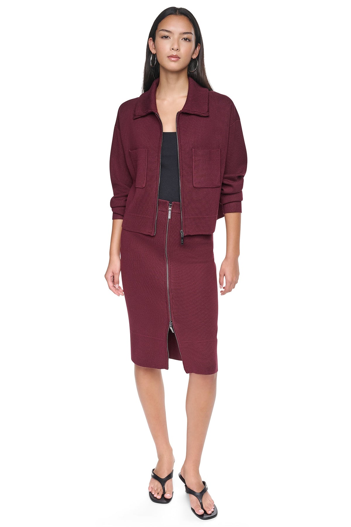 ZIP-FRONT SWEATER JACKET