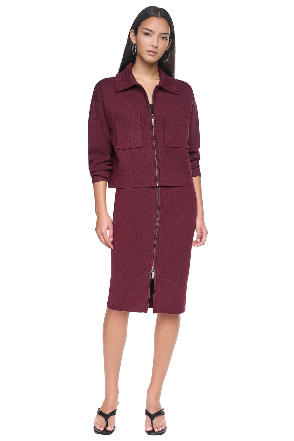 ZIP-FRONT SWEATER JACKET