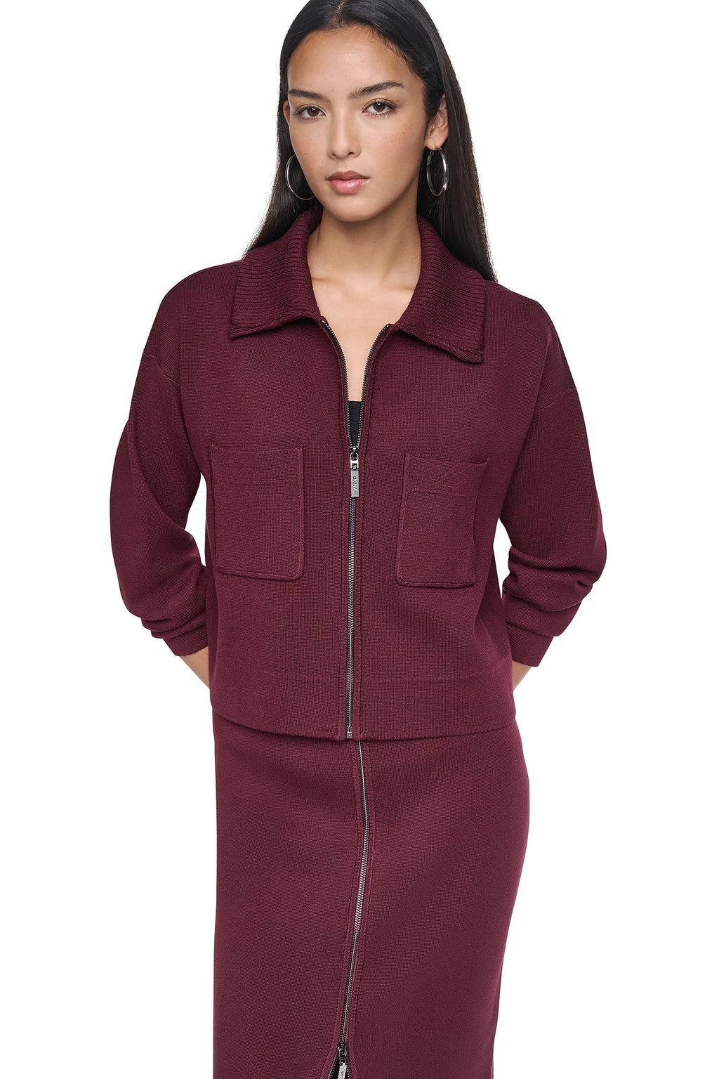 ZIP-FRONT SWEATER JACKET