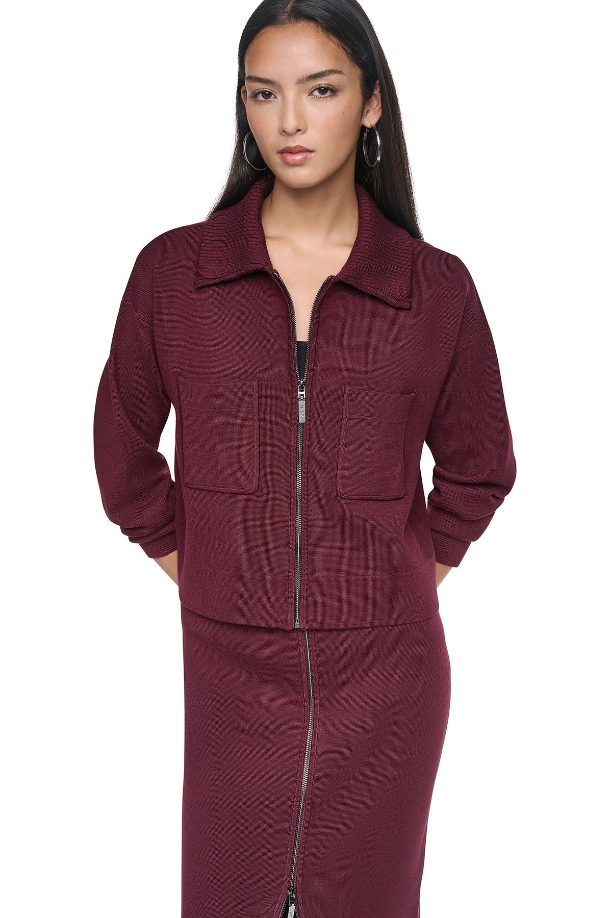 ZIP-FRONT SWEATER JACKET