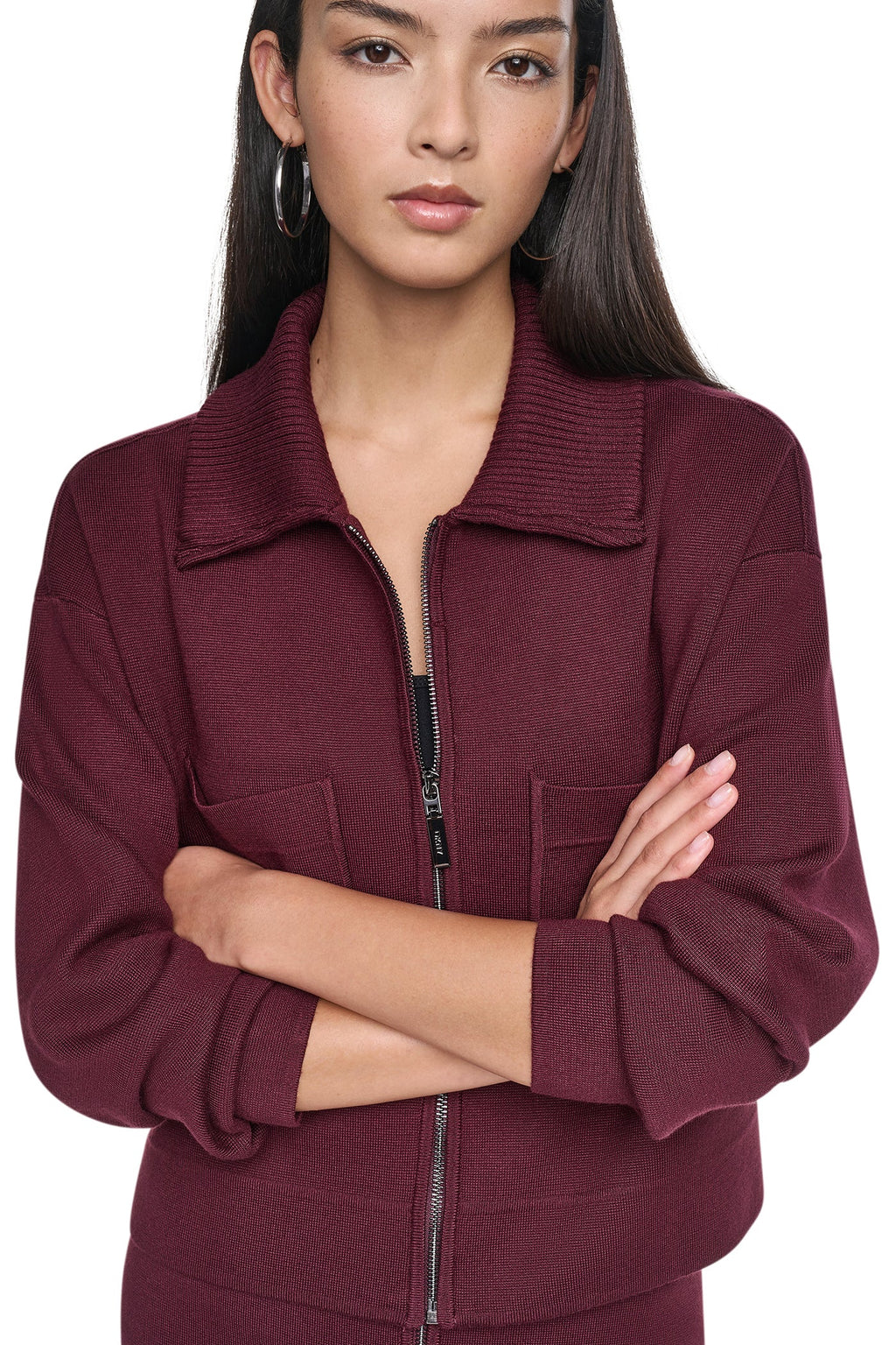 ZIP-FRONT SWEATER JACKET