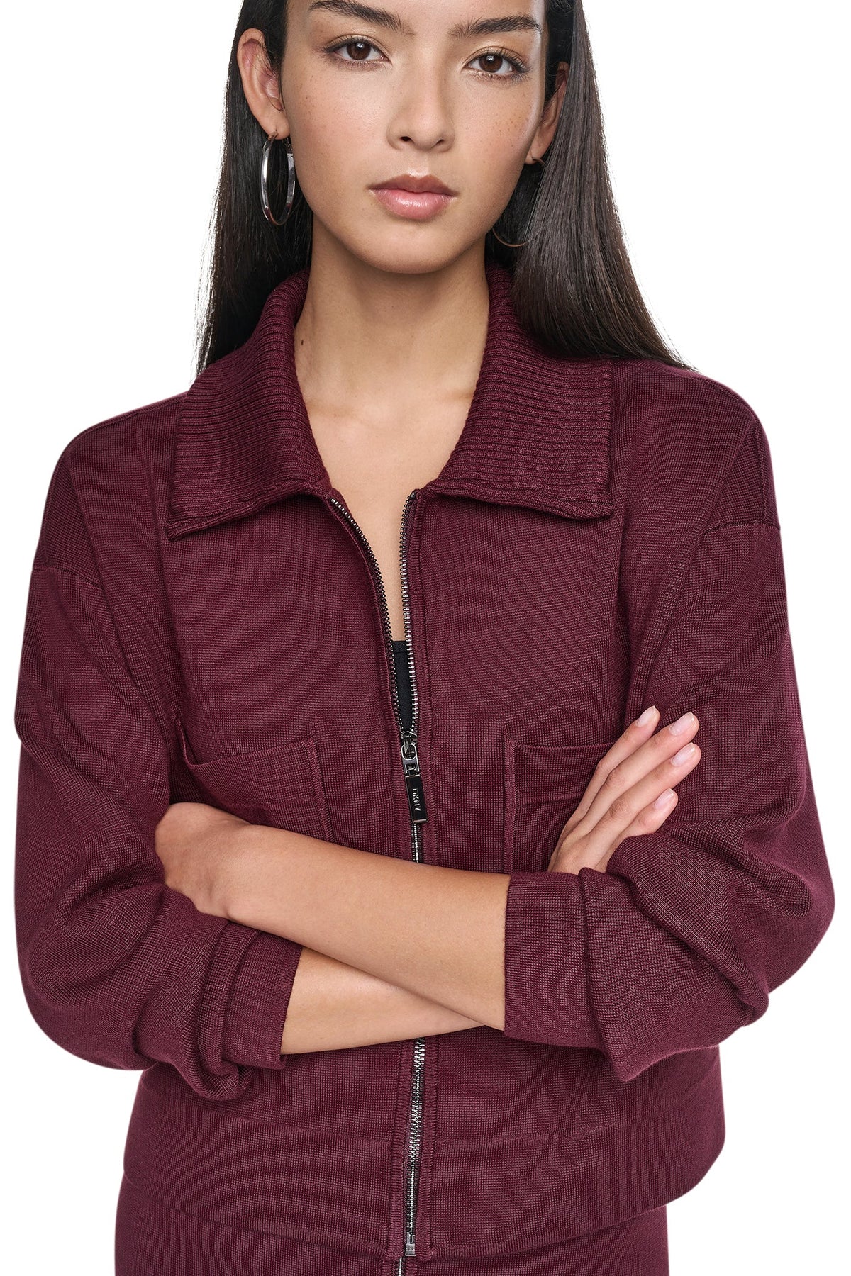ZIP-FRONT SWEATER JACKET