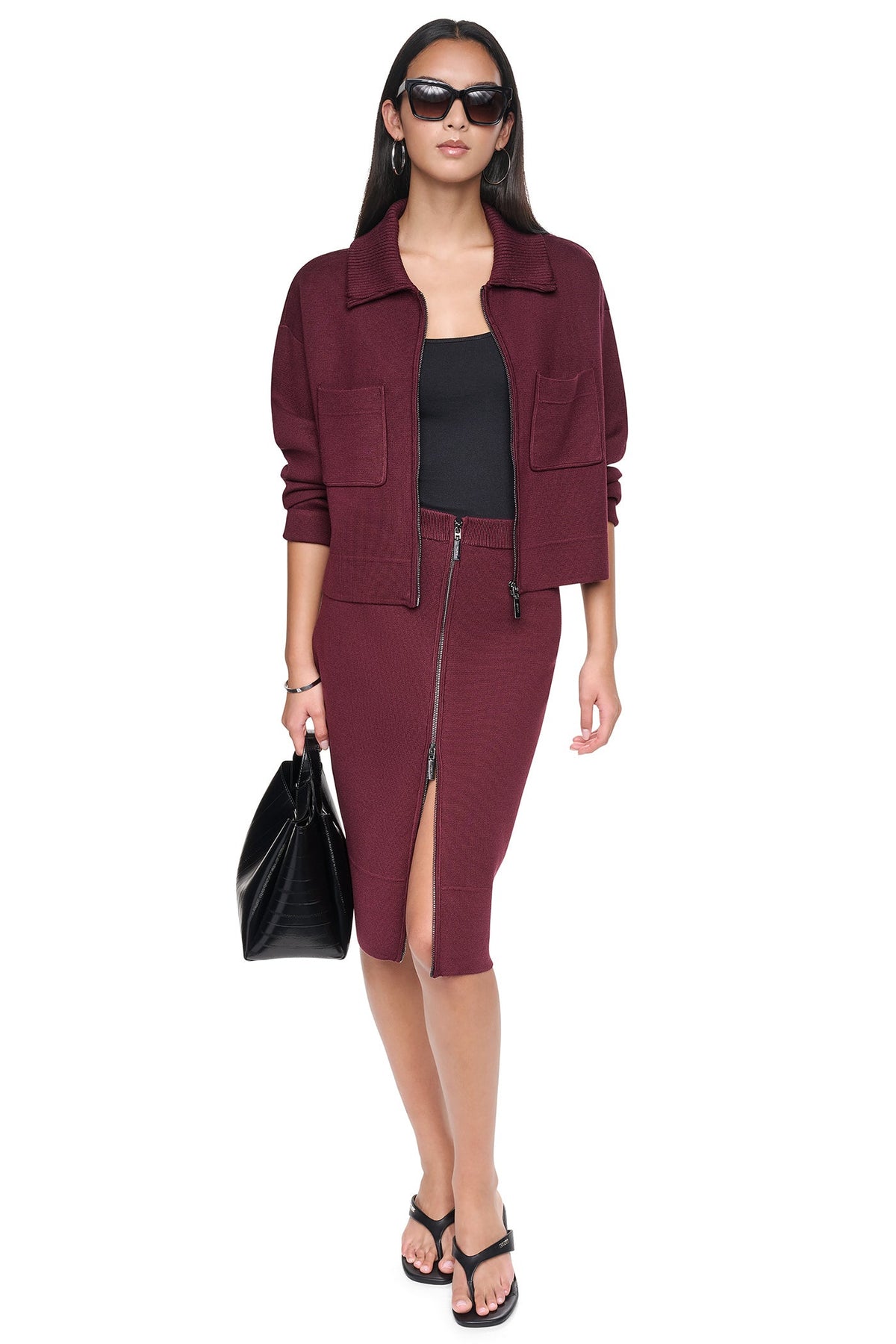 ZIP-FRONT SWEATER JACKET