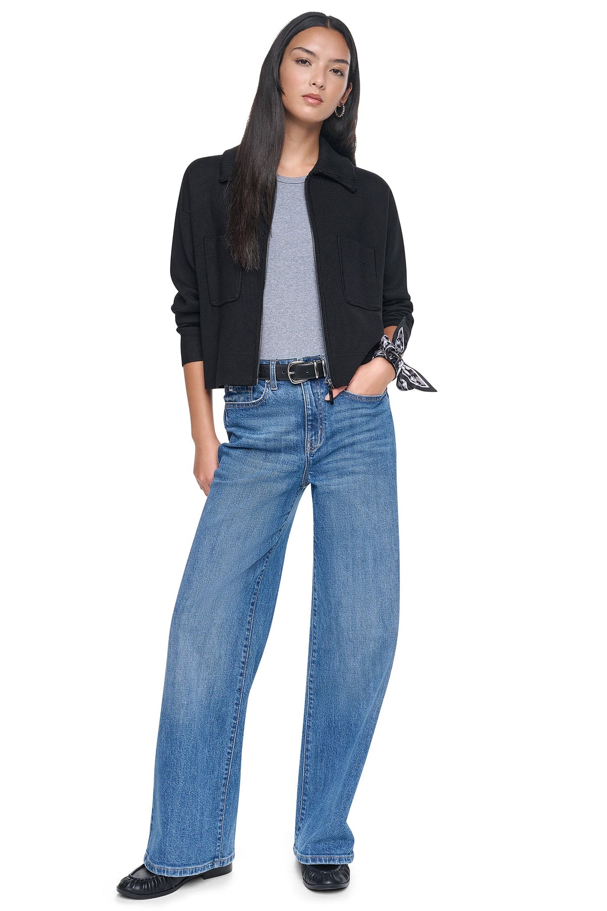 ZIP-FRONT SWEATER JACKET