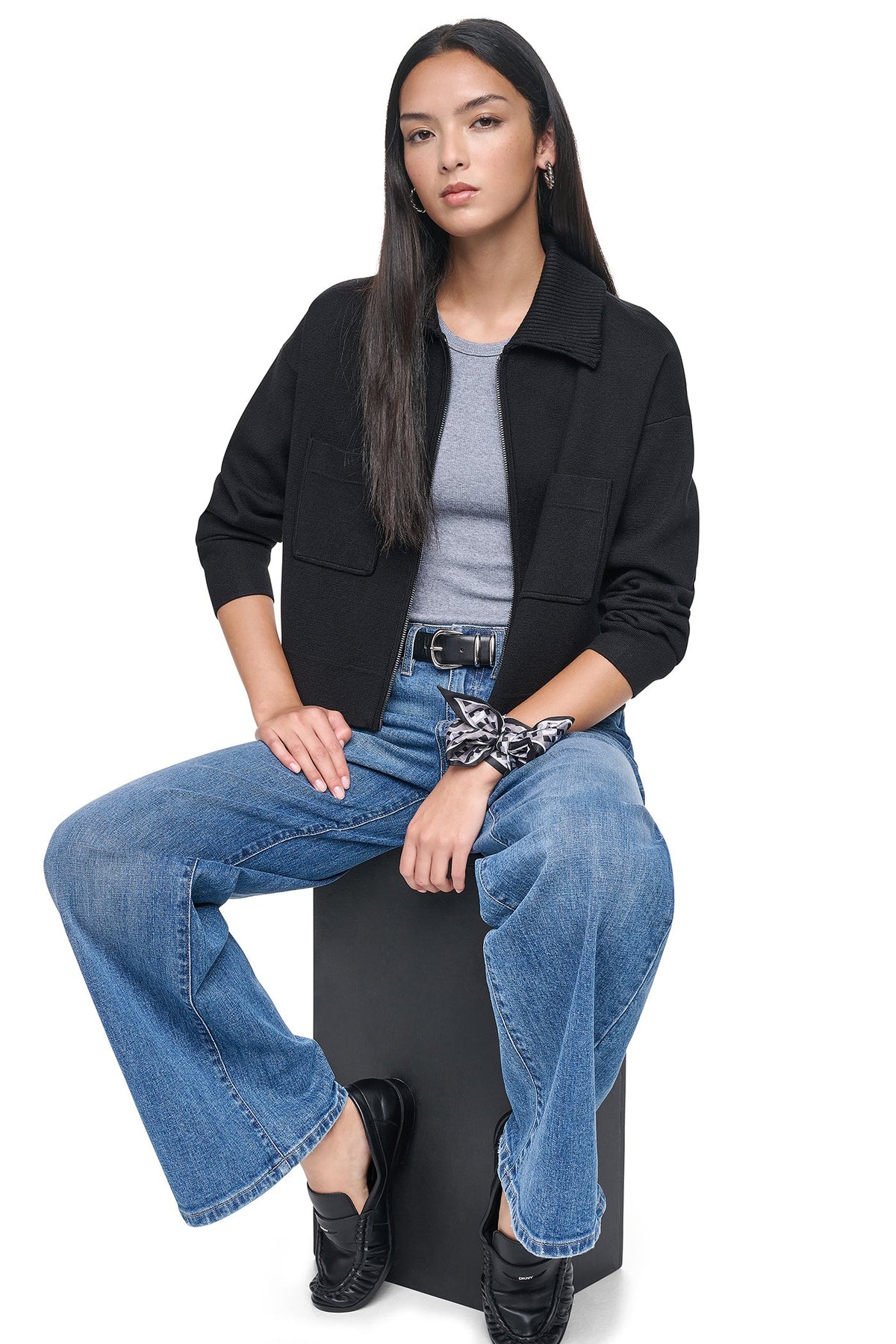 ZIP-FRONT SWEATER JACKET