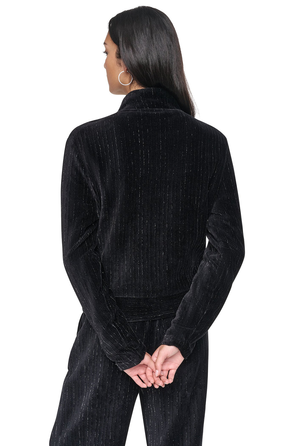 METALLIC VELVET KNIT JACKET