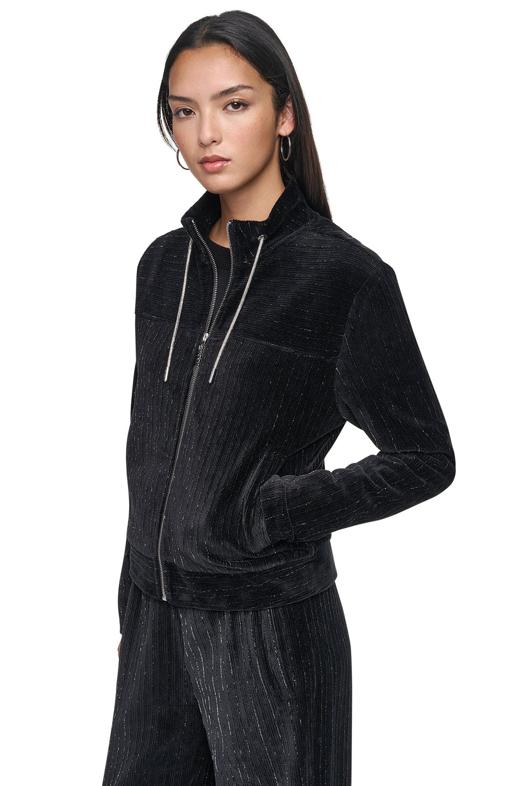 METALLIC VELVET KNIT JACKET