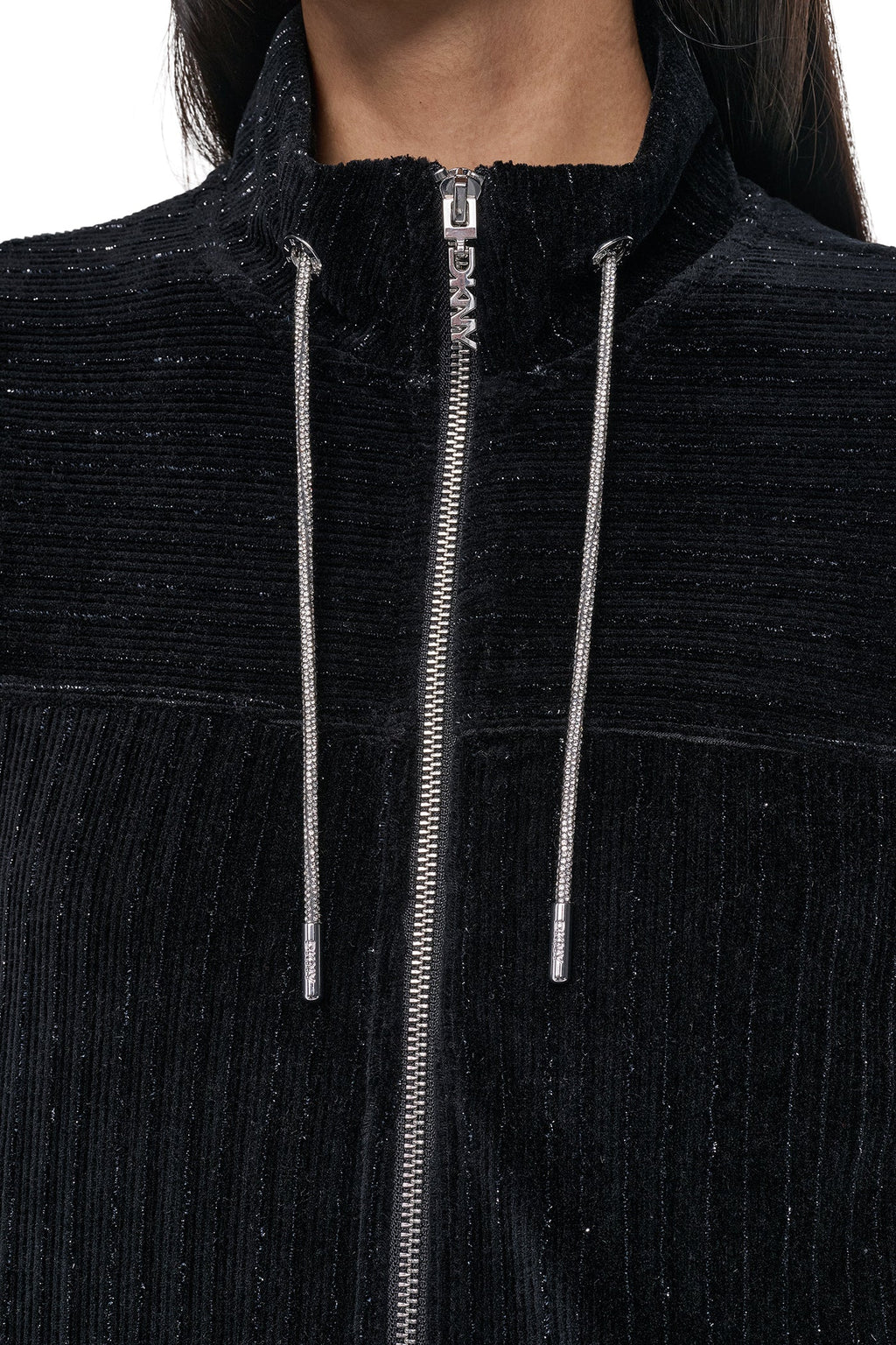 METALLIC VELVET KNIT JACKET