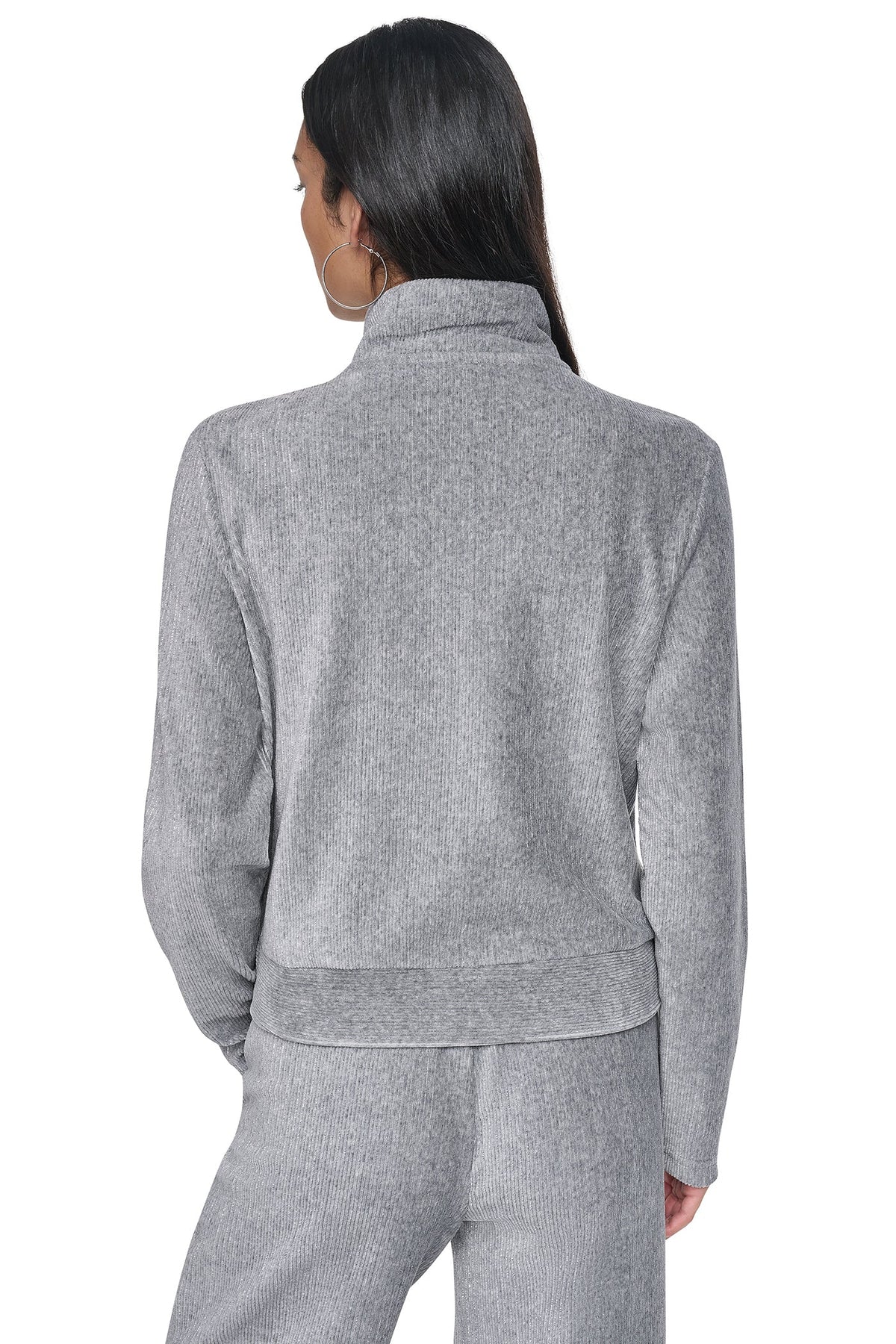 METALLIC VELVET KNIT JACKET