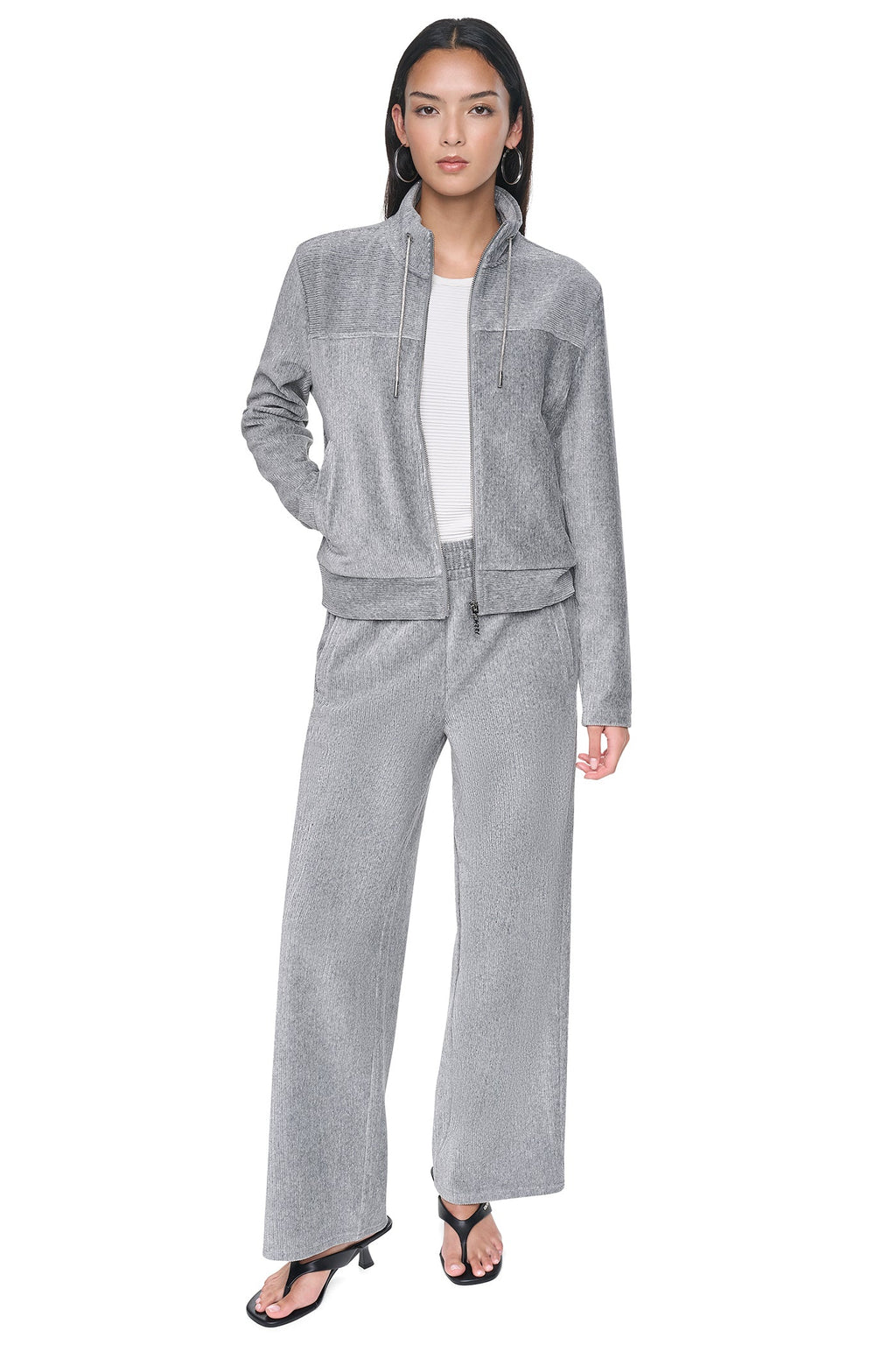 METALLIC VELVET KNIT JACKET