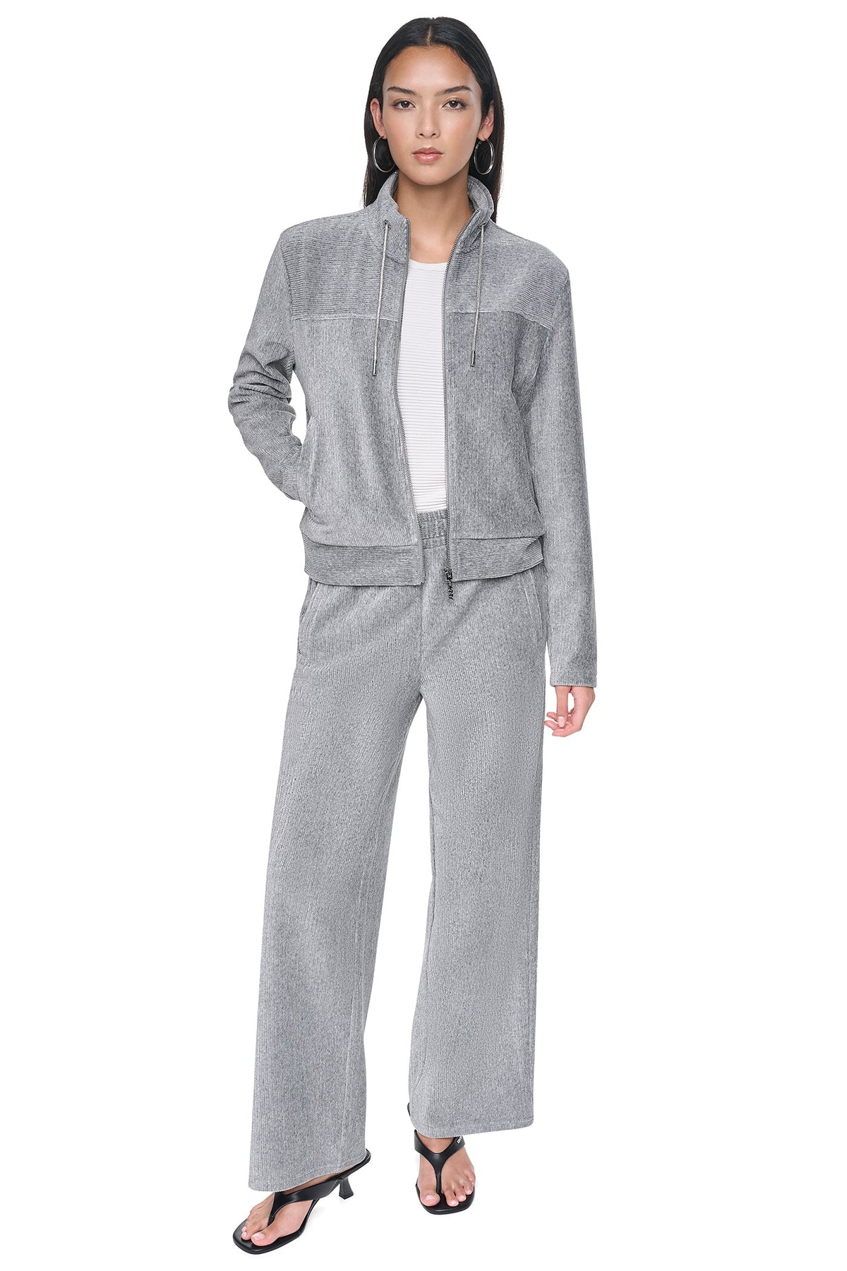 METALLIC VELVET KNIT JACKET