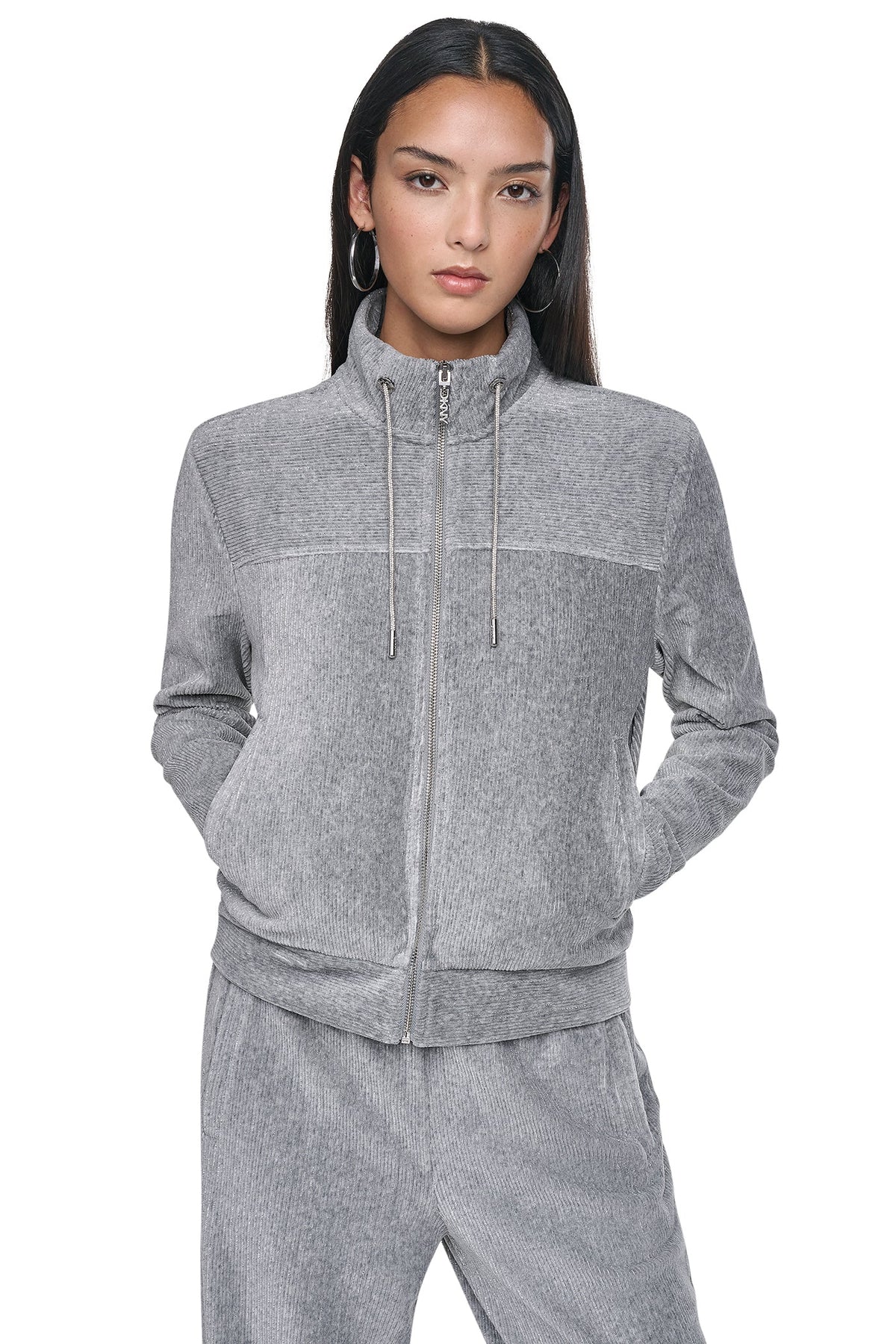 METALLIC VELVET KNIT JACKET