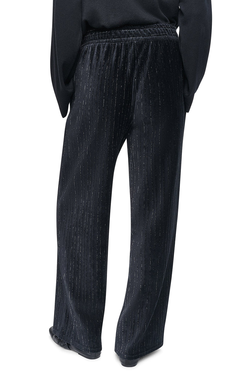 METALLIC VELVET PULL ON SWEATER PANT