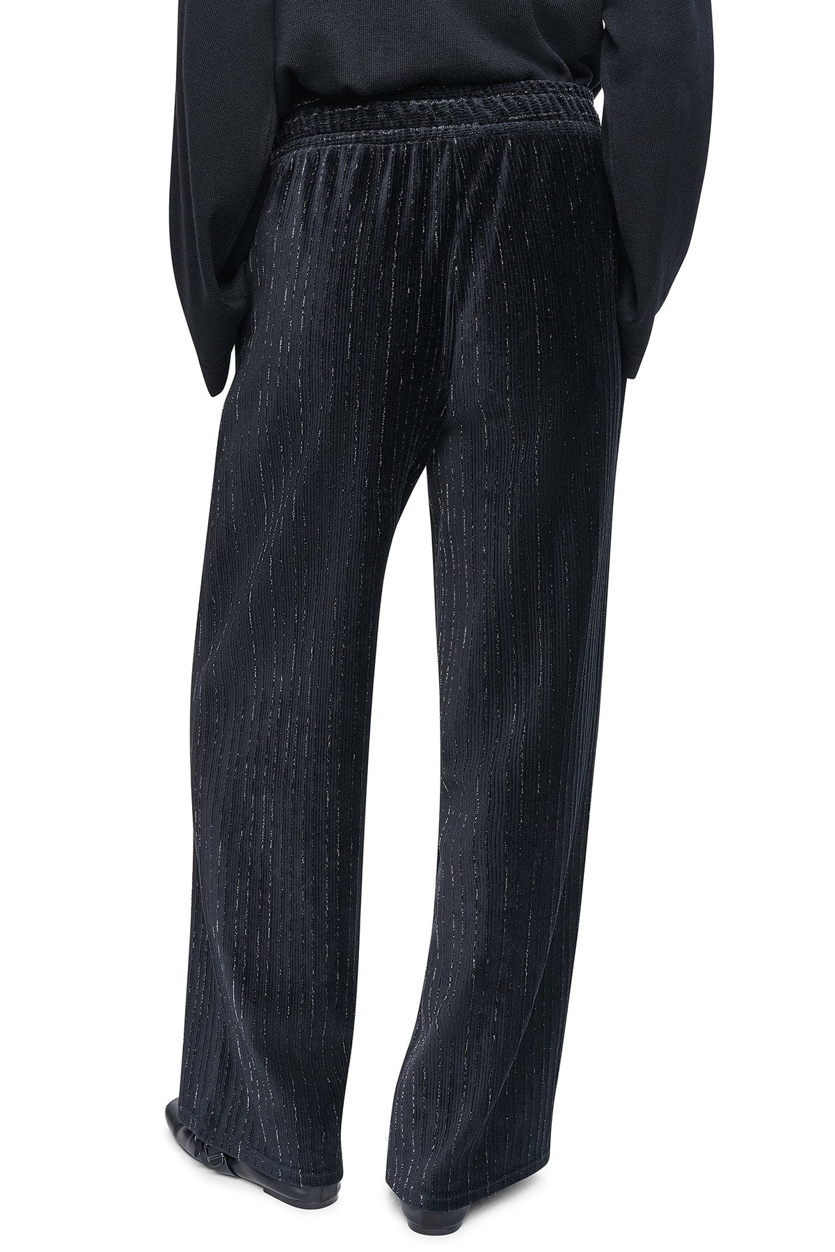 METALLIC VELVET PULL ON SWEATER PANT