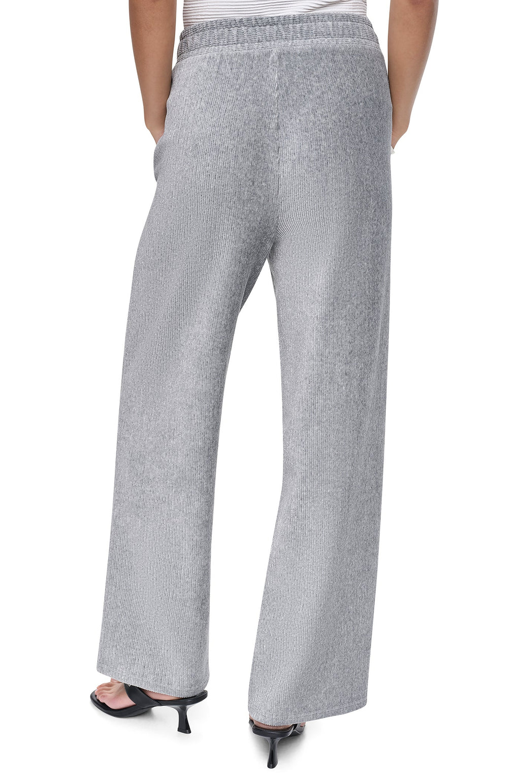 METALLIC VELVET PULL ON SWEATER PANT