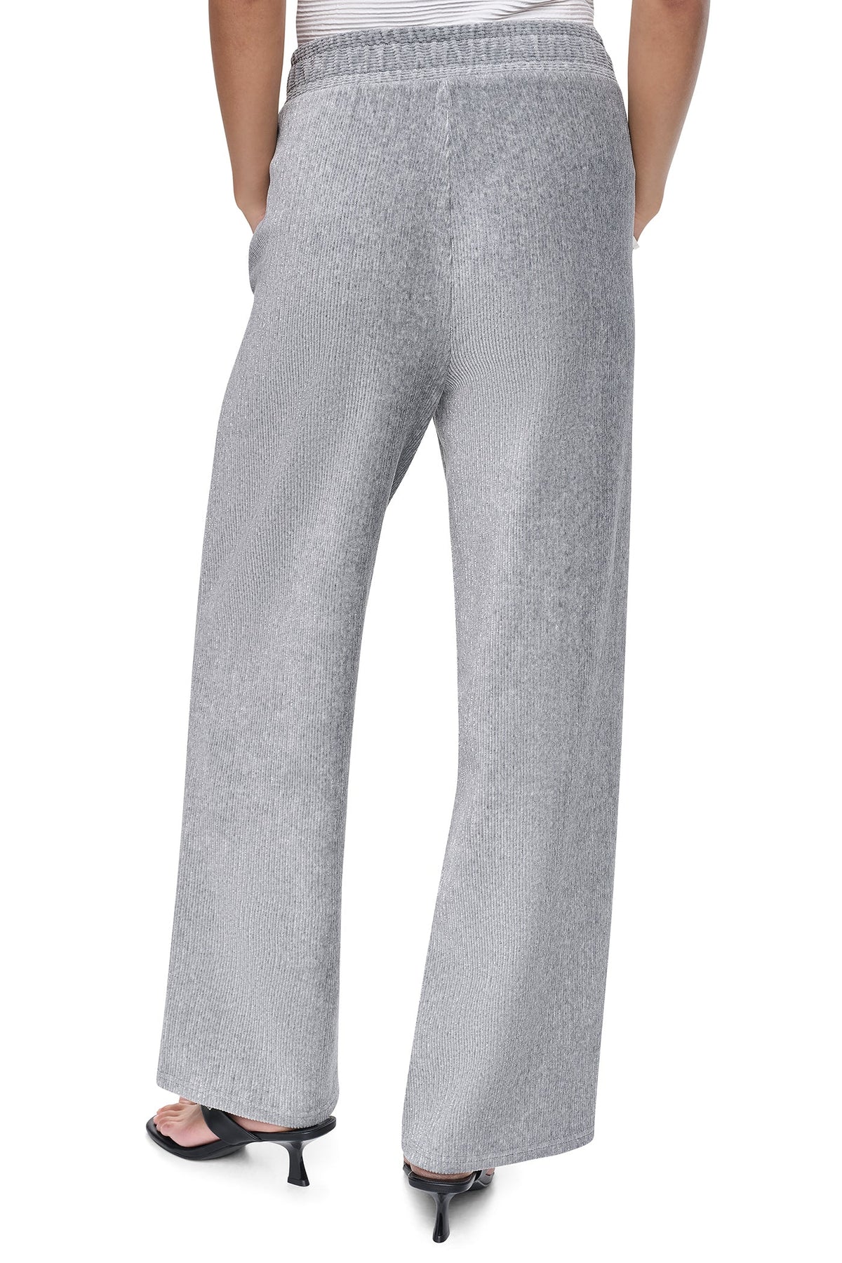 METALLIC VELVET PULL ON SWEATER PANT