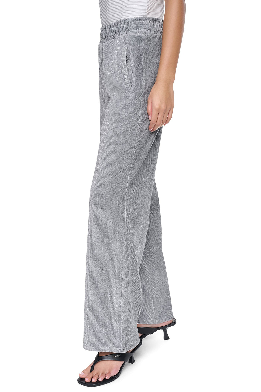 METALLIC VELVET PULL ON SWEATER PANT