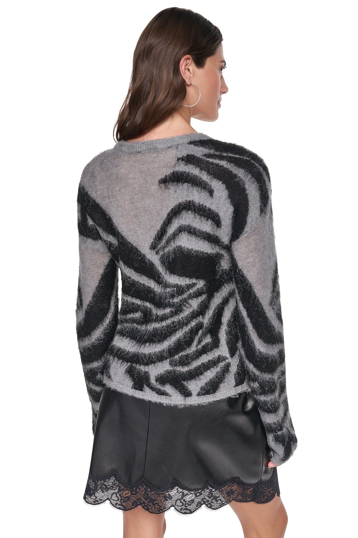 BRUSHED ANIMAL INTARSIA SWEATER