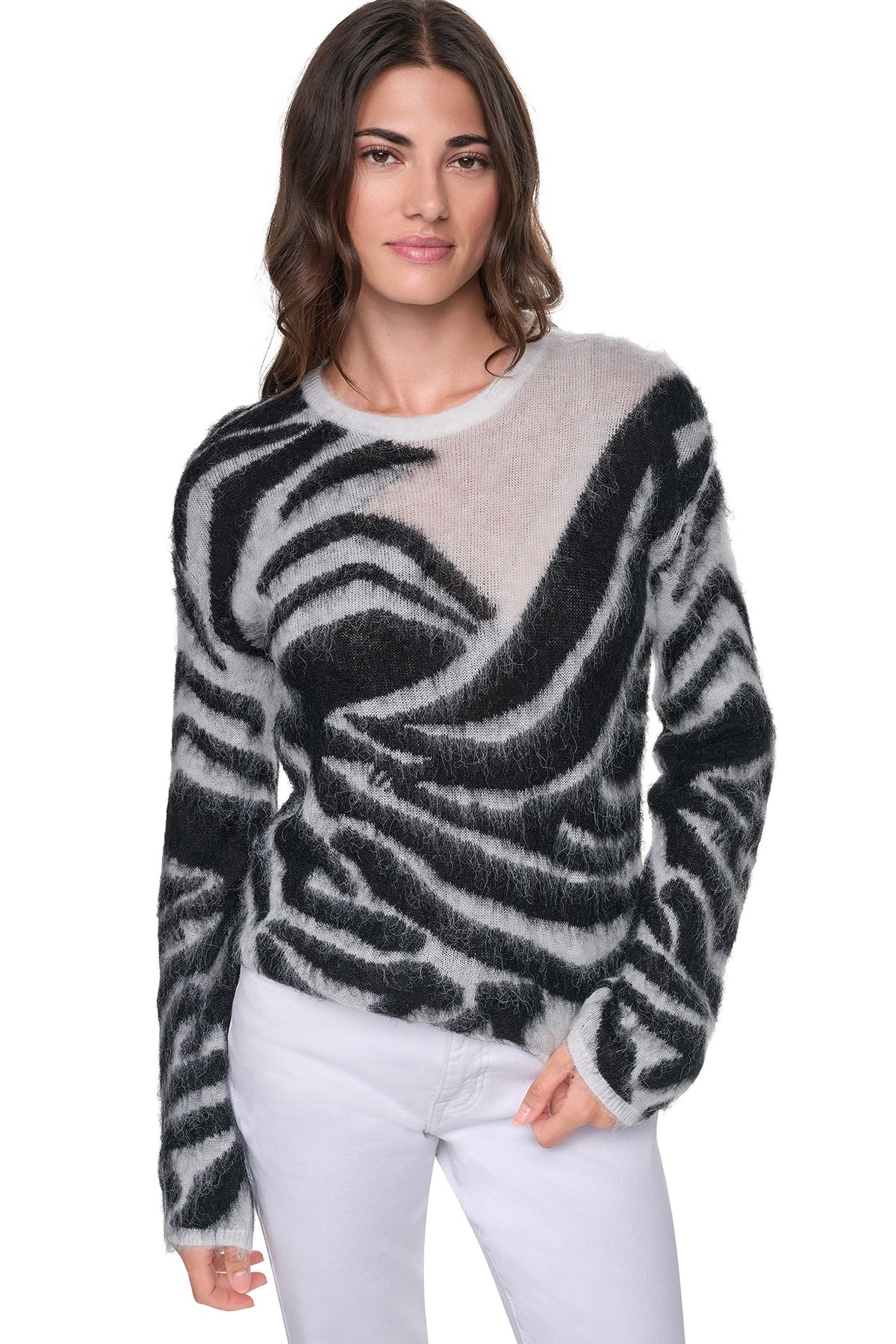 BRUSHED ANIMAL INTARSIA SWEATER
